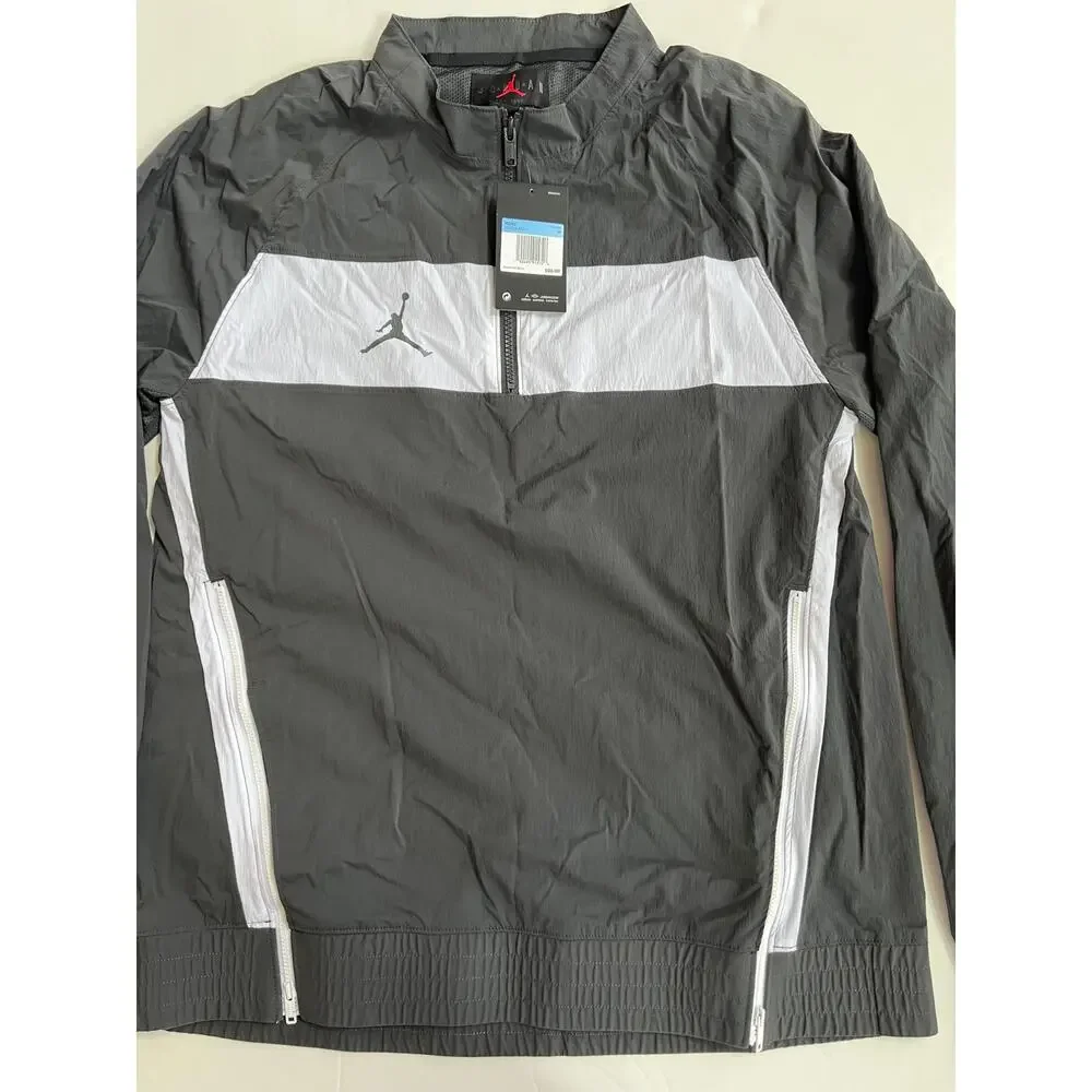 Nike Air Jordan Team Dri Fit Woven Windbreaker Grey Jacket CD2218-060 Size M